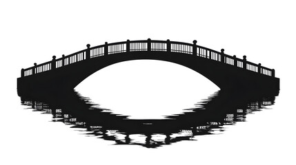 black bridge silhouette isolated png transparent background