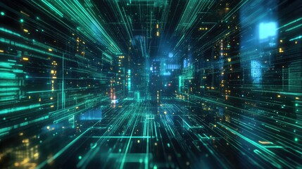 Obraz premium Metaverse Neon Tech Background. AI generated illustration