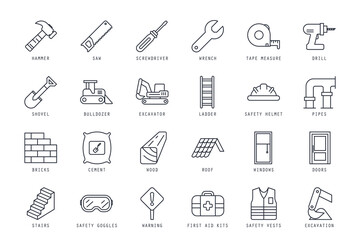 Set of Construction icons vector illustration. icons bundle isolated on white background