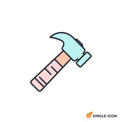 Hammer icon vector illustration. Hammer symbol isolated on white background