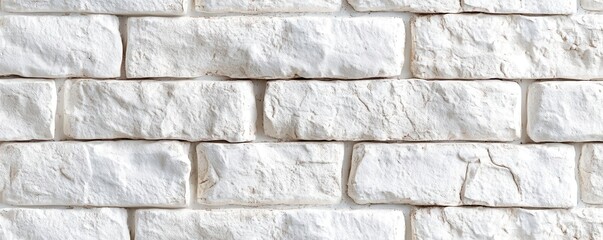 Fototapeta premium Textured white brick wall showcasing a clean and modern design perfect for interior and exterior decoration.