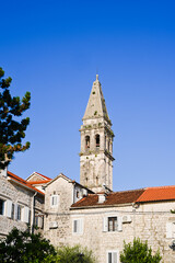 Fototapeta premium Postcard Scene of Perast, Bay of Kotor, Montenegro - beautiful holiday destination in the Balkans - Summertime