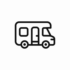 Fototapeta premium caravan vehicle camping icon sign vector