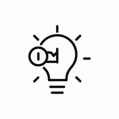 bulb key unlock icon sign vector