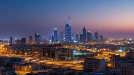 Obraz premium KAFD Buildings in Riyadh. AI generated illustration