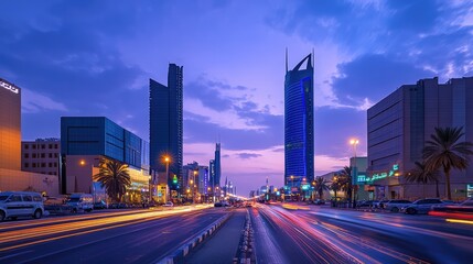 Obraz premium KAFD Buildings in Riyadh. AI generated illustration
