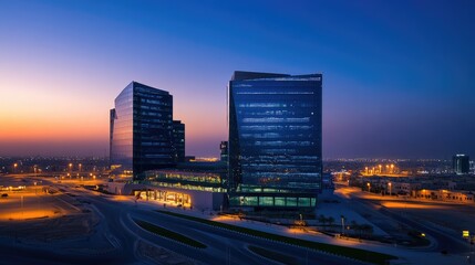 KAFD Buildings in Riyadh. AI generated illustration
