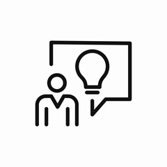 person speech bubble idea bulb icon sign vector