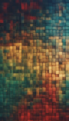Blue green red gold square abstract geometric presentation vertical