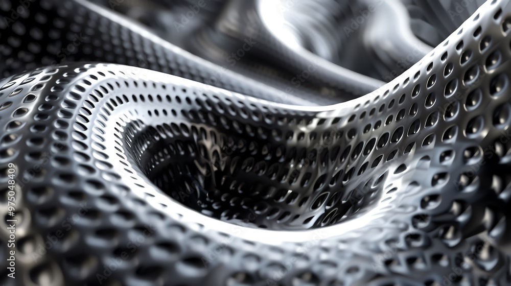 Aufkleber abstract metallic background with a perforated texture and wavy shape