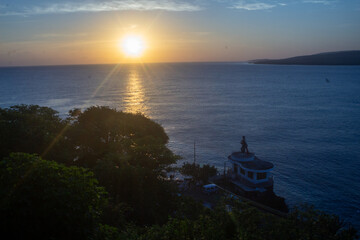 An awe-inspiring sunset view over the sea, creating a serene and picturesque ambiance
