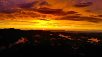 beautiful sunset over the mountains