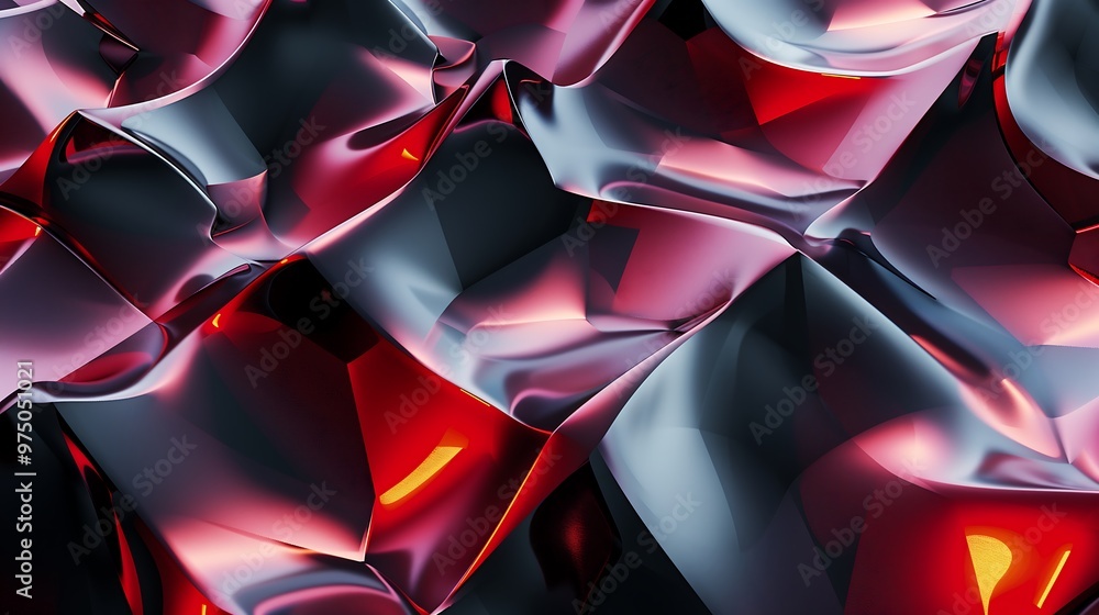 Canvas Prints Abstract Red and Blue Shiny Metallic Pattern Texture