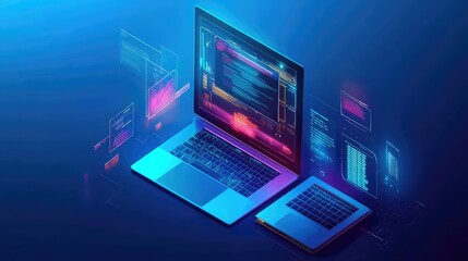 E-Learning Technology Concept. AI generated illustration