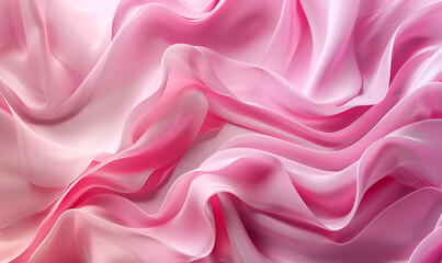 Fototapeta premium Abstract swirls of pink and purple fabric create a soft, flowing texture, evoking a sense of calm and creativity 