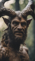 Portrait of Satyr creature vertical