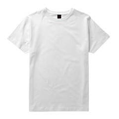 Real Blank White T-Shirt Transparent Background Front View For Mockup & More