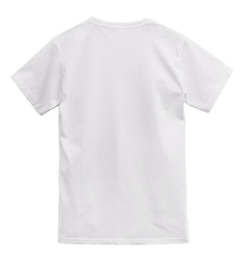 Real Blank White T-Shirt Transparent Background Back View For Mockup & More