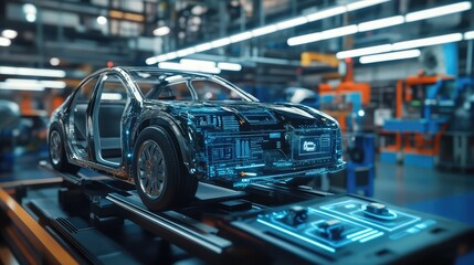 EV Technology Interface. AI generated illustration