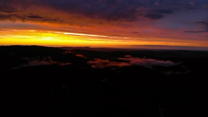 beautiful sunset over the mountains