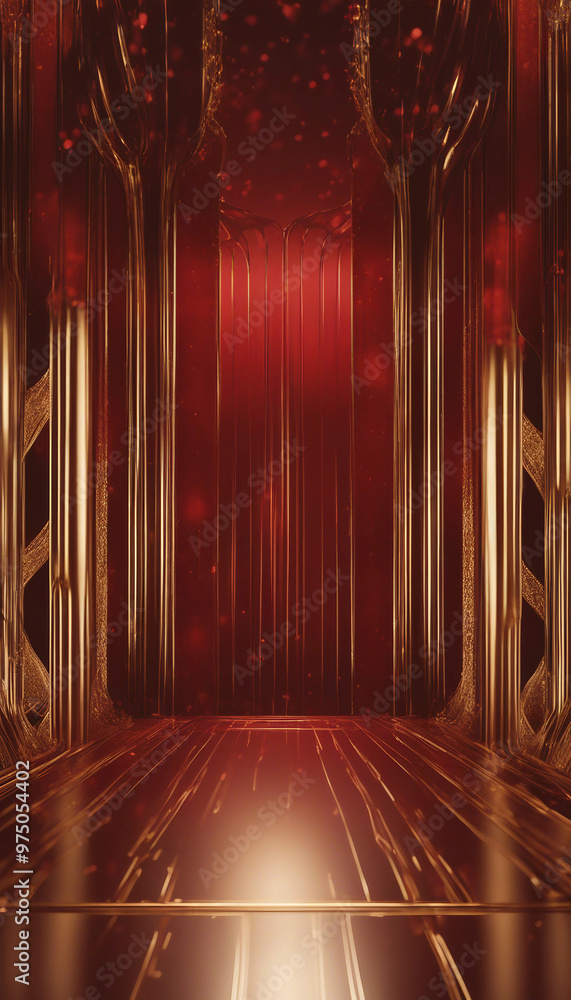Poster visualize an atmosphere of elegant luxury with an abstract background adorned in opulent red tones a
