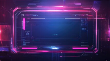 Futuristic Glow-Themed Game Stream Frames. AI generated illustration