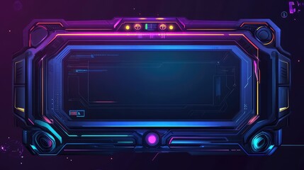 Obraz premium Futuristic Glow-Themed Game Stream Frames. AI generated illustration