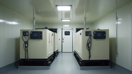 Generator Room with Power Backup. AI generated illustration
