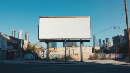 Obraz premium Urban Billboard Awaiting Content. AI generated illustration.