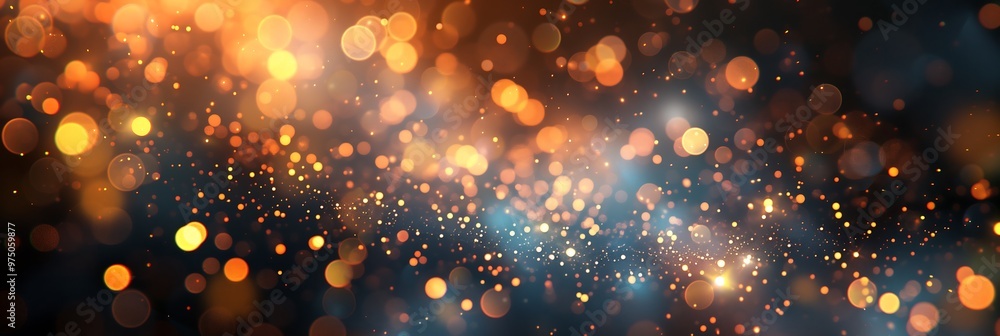 Poster abstract colorful bokeh background with lights and sparkles