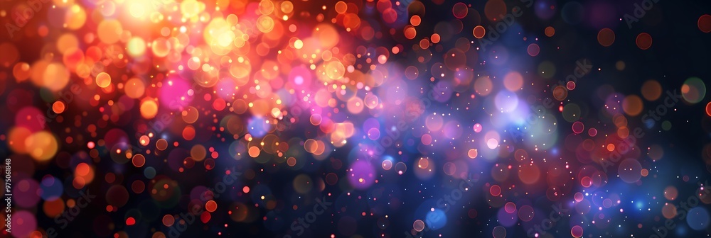 Poster abstract colorful bokeh background with blurred lights