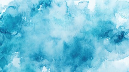 Light Cyan Blue Watercolor Background. AI generated illustration.