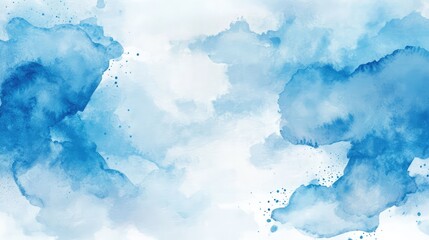 Light Cyan Blue Watercolor Background. AI generated illustration.