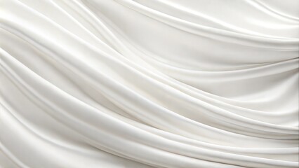 Smooth White Silk Fabric Draped Elegantly, Soft Texture
