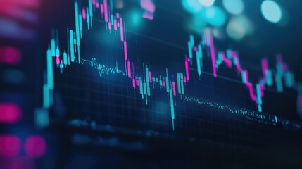 Macro Close-Up of Stock Market Investment Trading Chart. AI generated illustration
