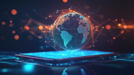 Global Mobile Internet Communication. AI generated illustration.