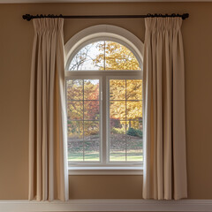Bow Window Form with Insulated Drapes in a Warm Home