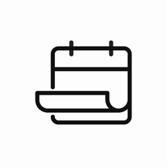 calendar page flipping icon sign vector
