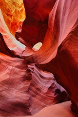 Antelope Canyon im Navajo Reservation bei Page, Arizona USA. Artwork and travel concept for websites, banners, cards ...	