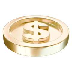 Golden coin. Golden money. 3d rendering