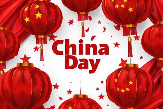 Patriotic celebration: China independence day, creating engaging backgrounds for flyers, wallpapers, and banners, offering copy space for text, showcasing cultural heritage and pride of nation