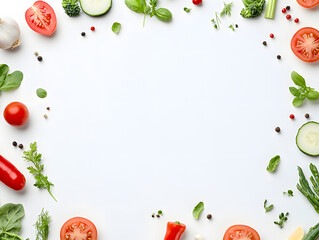 A-Frame Made from Fresh Vegetables on White Background | Creative Vegetable Arrangement and Healthy...