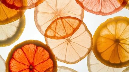   A group of oranges neatly arranged on a white countertop beside one another