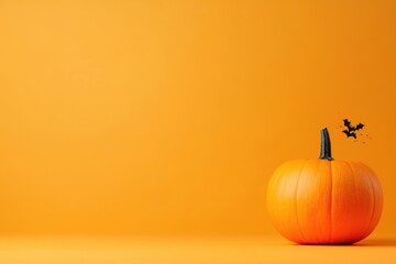 Eerie Minimalist Halloween Background with Hyper-Realistic Spooky Elements and Copy Space