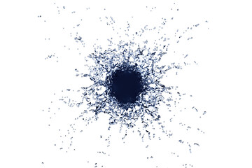 Splashing water. Water explosion or bang on isolated background.