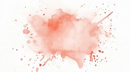 Peach Watercolor Splash on White Background. AI generated illustration