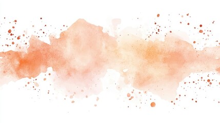Peach Watercolor Splash on White Background. AI generated illustration