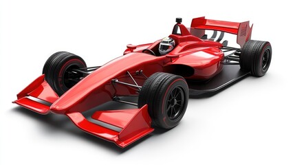 Obraz premium Race Car and Driver Angled View. AI generated illustration