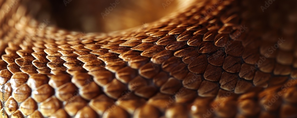 Poster macro shot of a cobra displaying its intricate skin pattern and hood in vivid detail, showcasing the