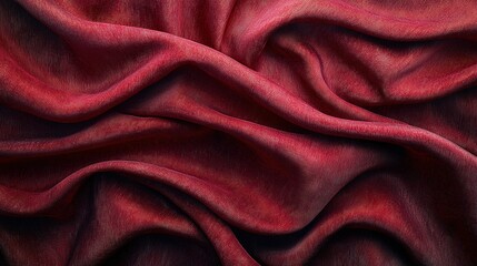 Obraz premium Red cloth texture close-up, wavy wave pattern